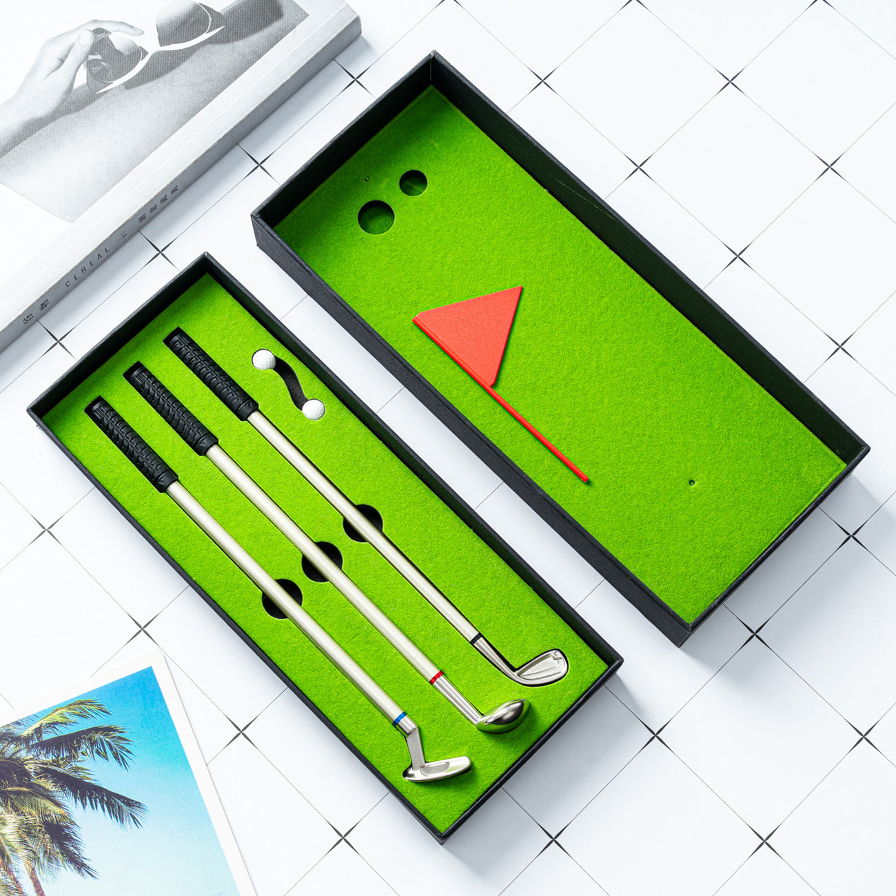 Wholesale Mini Golf Club Metal Ballpoint Pen Gift Box Set